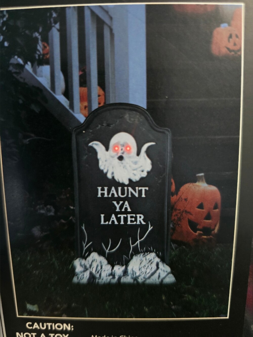 Large 20" Haunt Ya Later LED Black Halloween Lawn Tombstone Decor